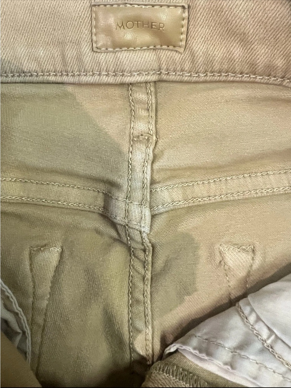 Mother high waisted Hustler ankle fray Beige 27 Modern California Retro Style - Picture 4 of 9